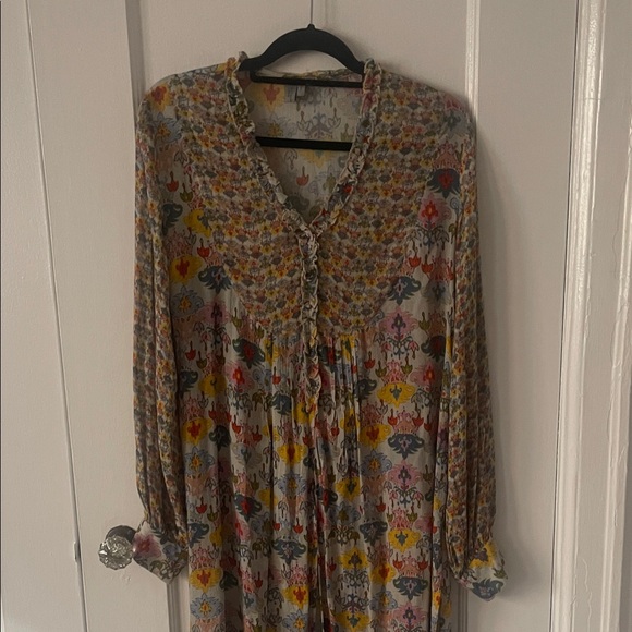 Anthropologie Multicolor Floral Long Blouse - Picture 4 of 11